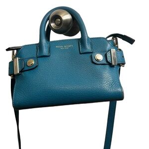 Henri Bendel Carlyle Micro Mini Satchel blue Pebbled Leather Crossbody Bag